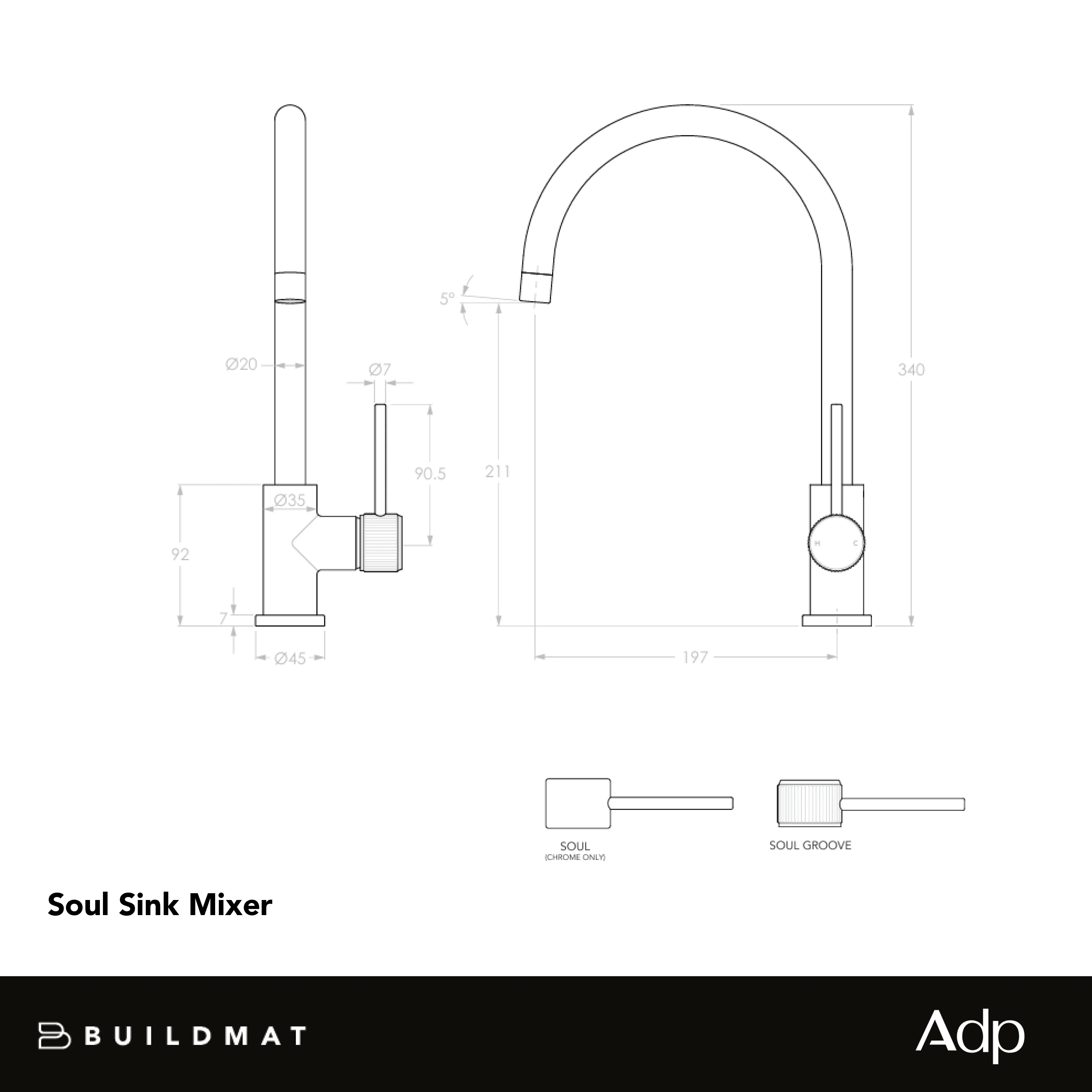 ADP Soul Groove Sink Mixer Brushed Nickel - Image 4