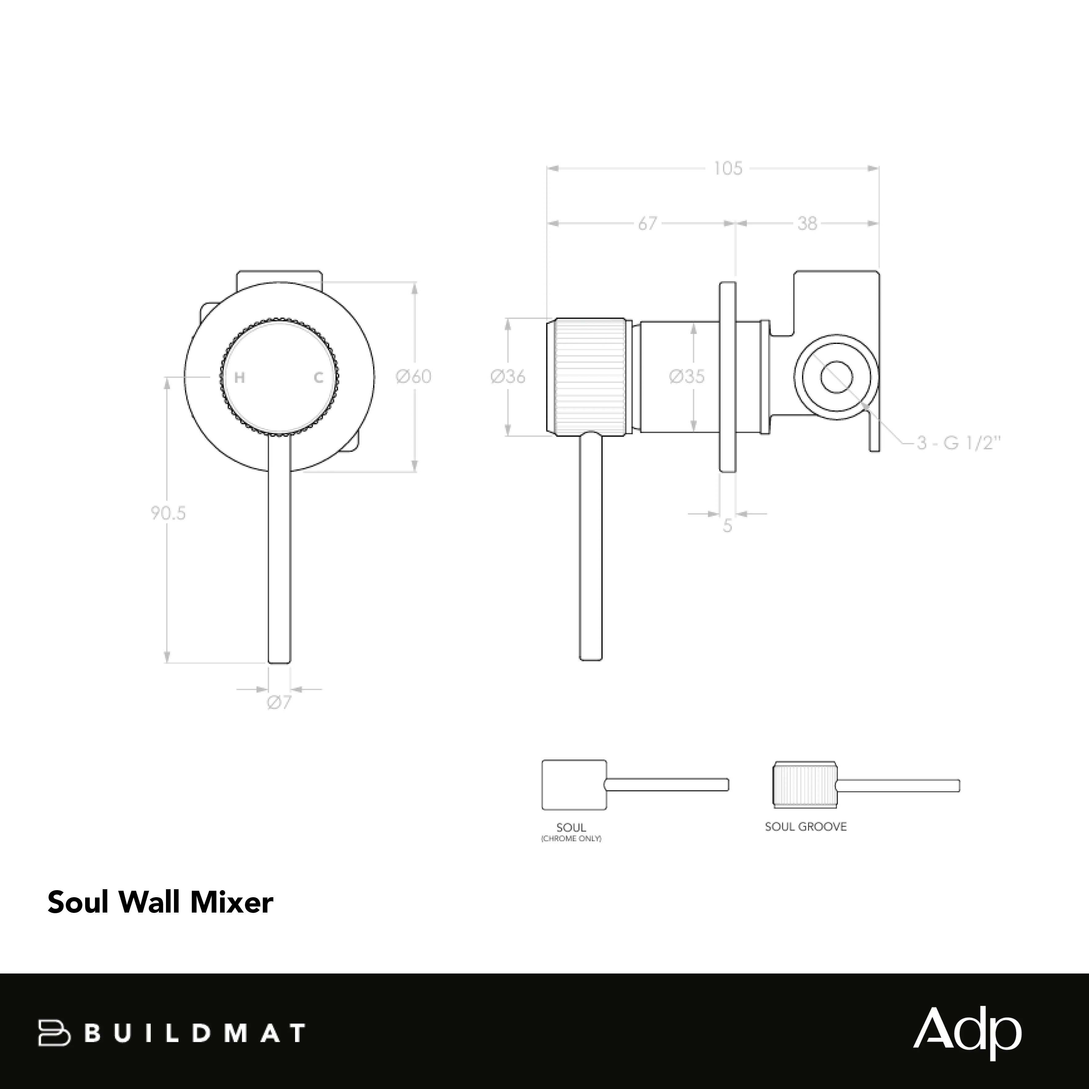 ADP Soul Groove Wall Mixer Brushed Copper - Image 4