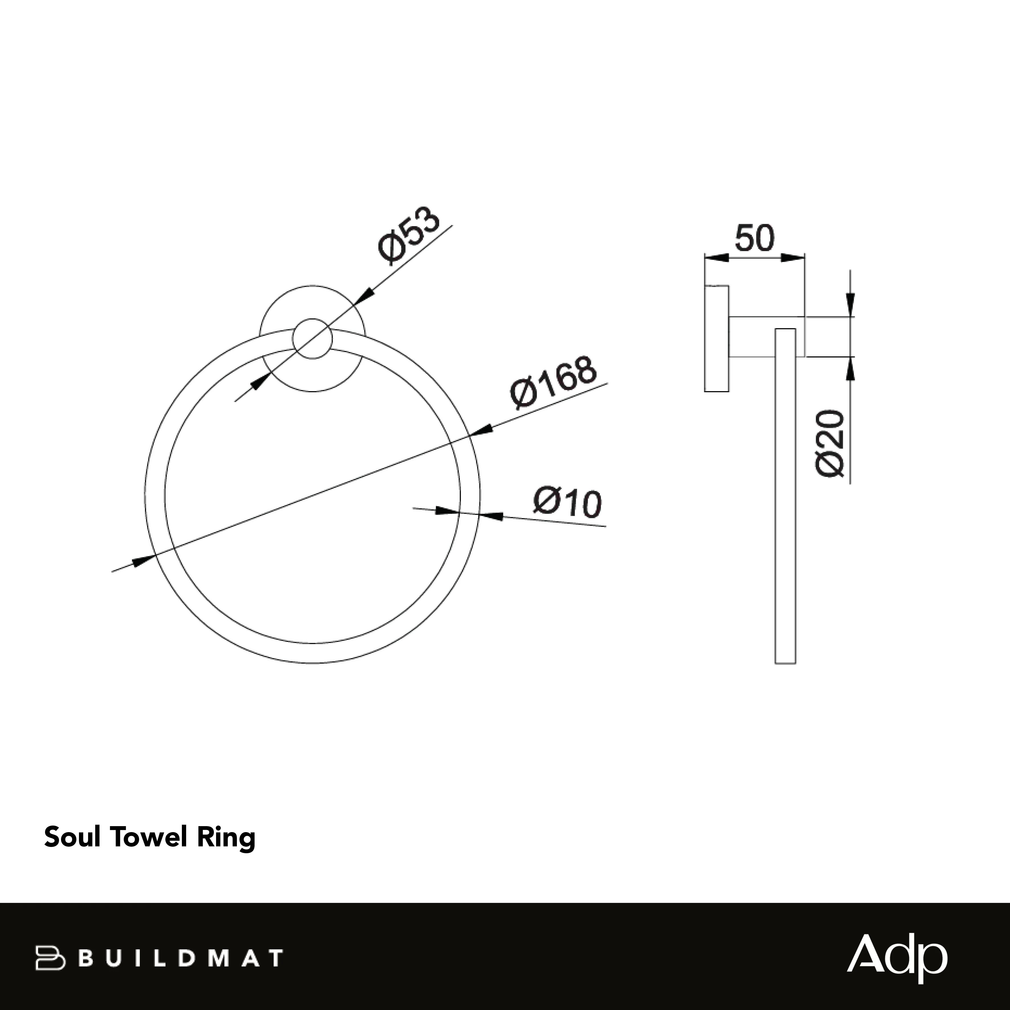 ADP Soul Hand Towel Ring Brushed Copper - Image 4