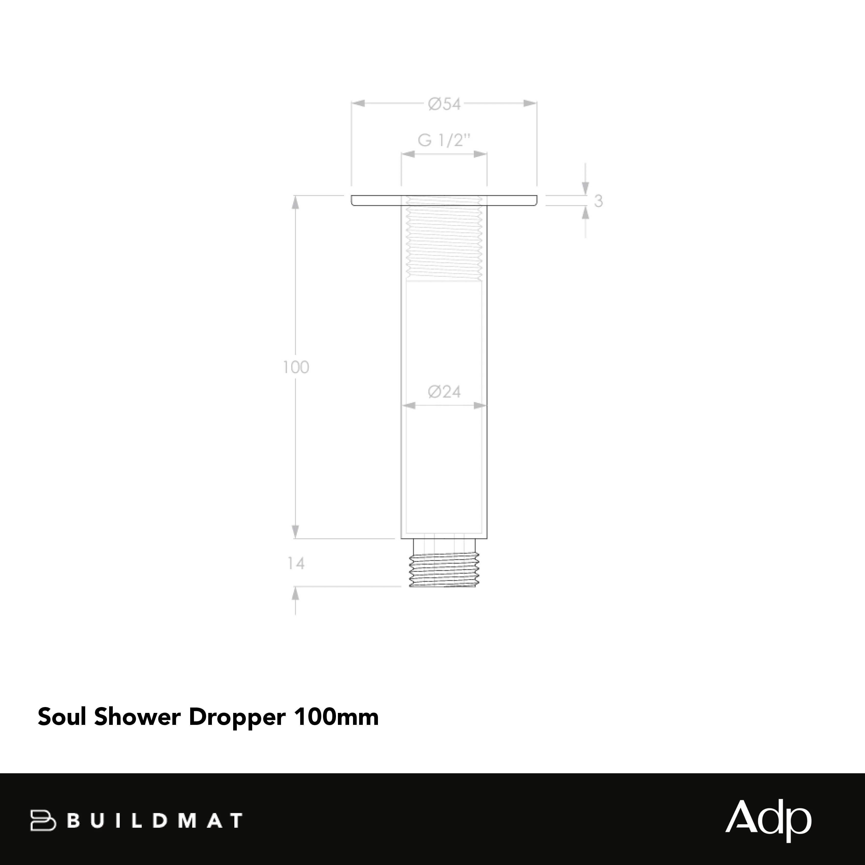 ADP Soul Shower Dropper 100mm Matte White - Image 4