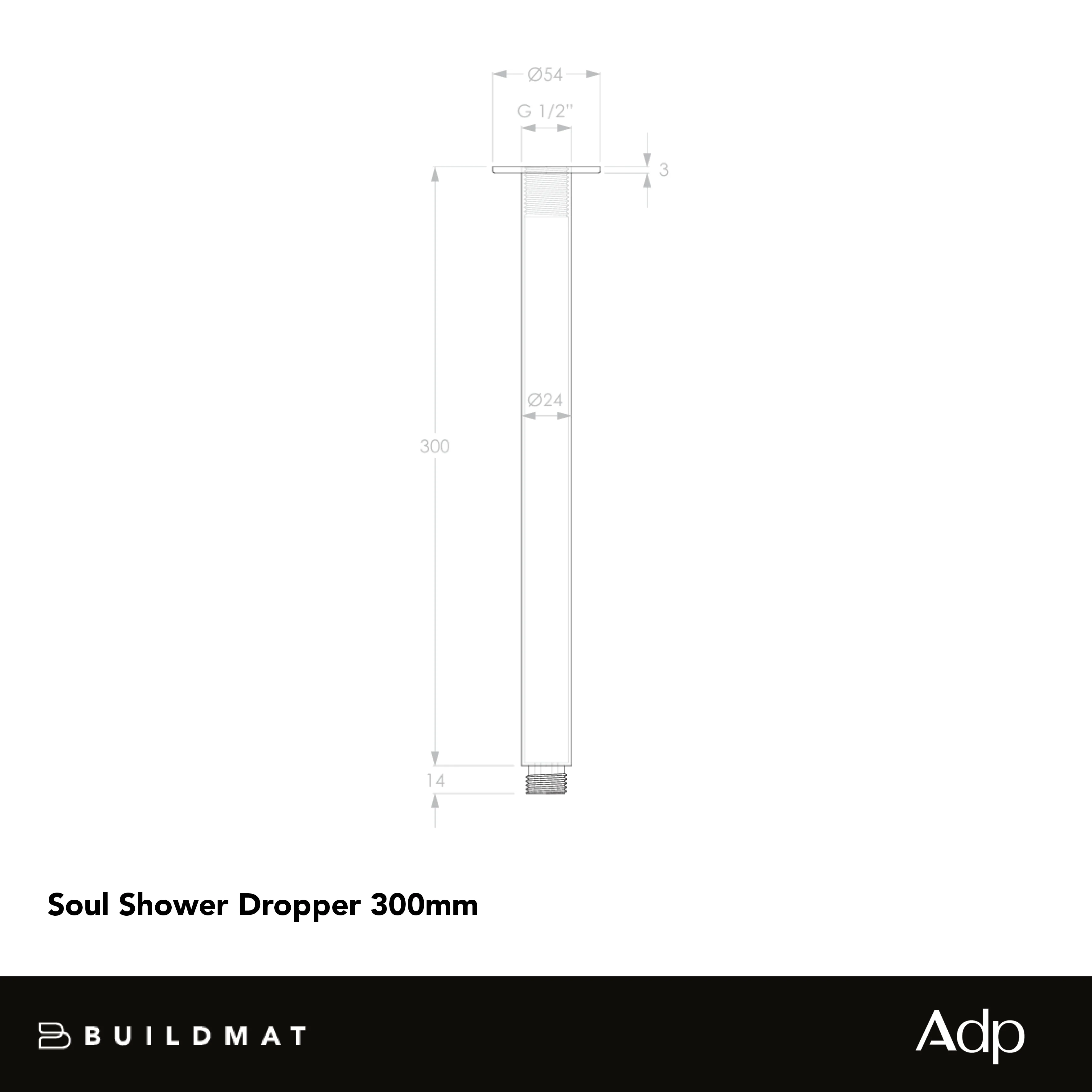 ADP Soul Shower Dropper 300mm Chrome - Image 4