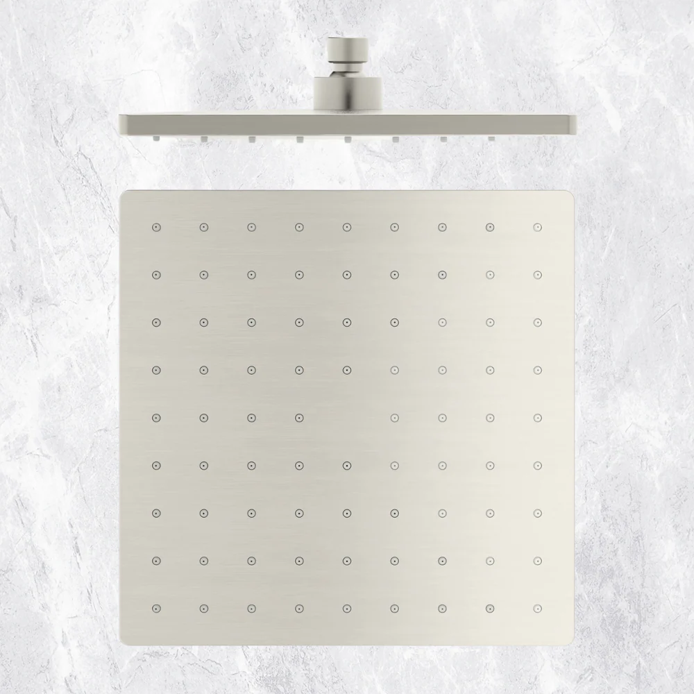 Nero Square ABS Shower Head 250mm Brushed Nickel - Image 2