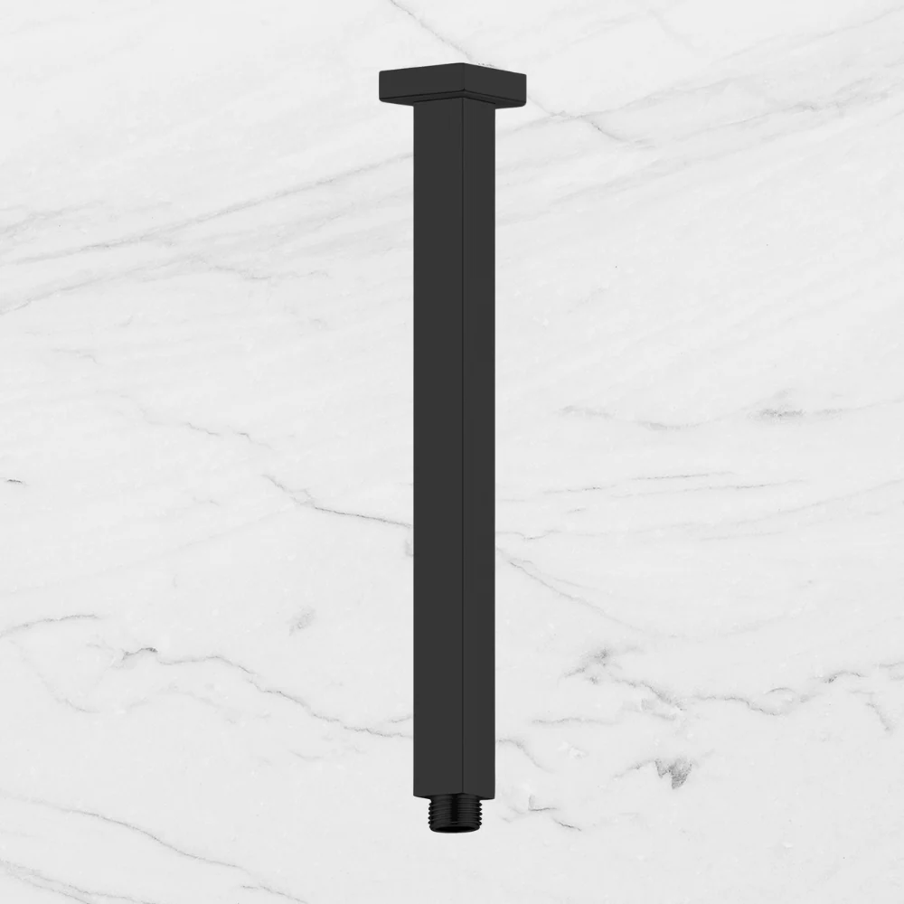 Nero Square Ceiling Arm 300mm Matte Black - Image 2