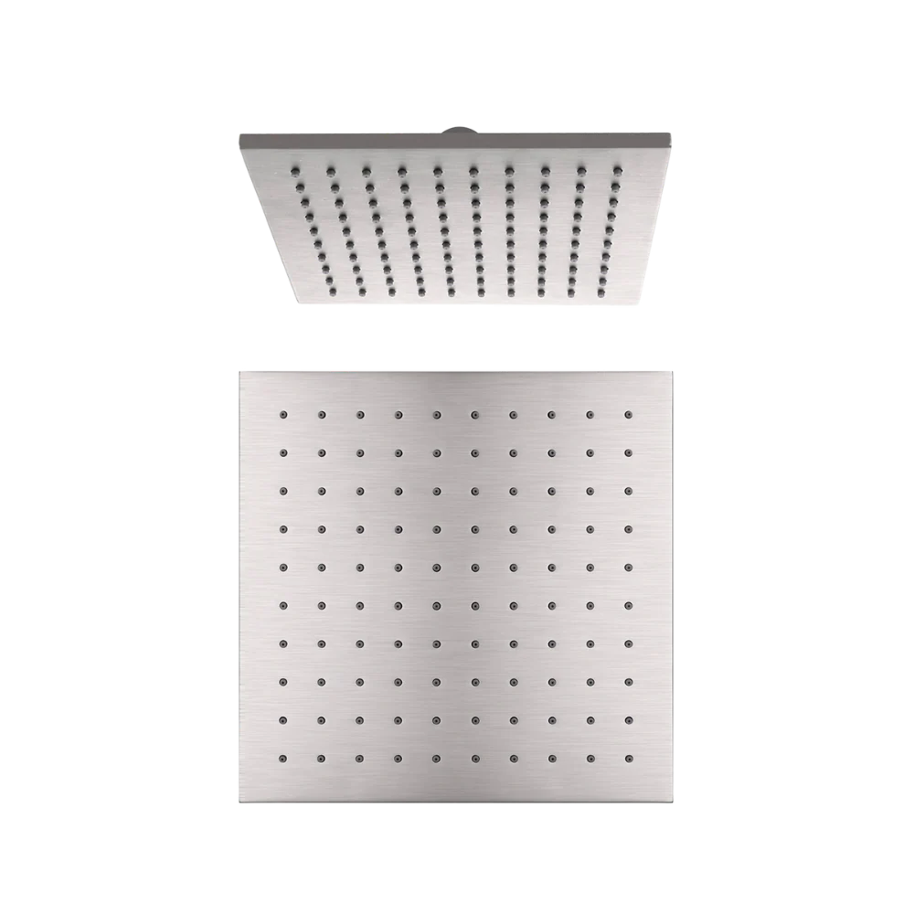 Nero Square Shower Head 250mm Brushed Nickel