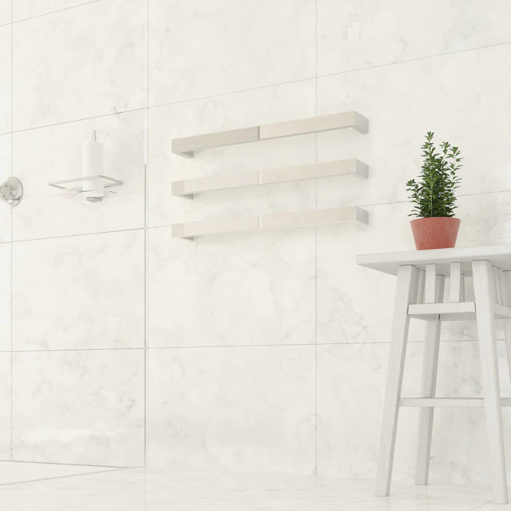 Thermogroup Square Single Bar Heated Towel Rail Polished Stainless Steel - Image 2