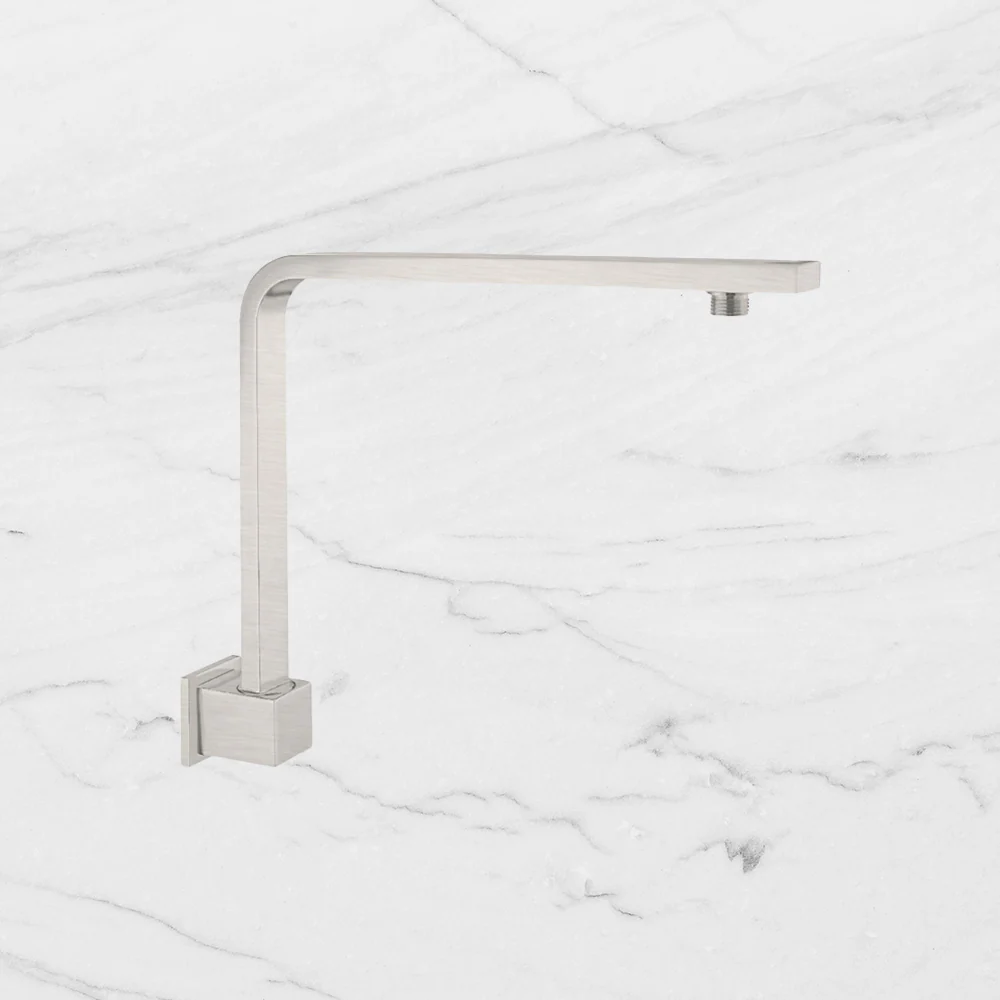 Nero Square Swivel Shower Arm Brushed Nickel - Image 2