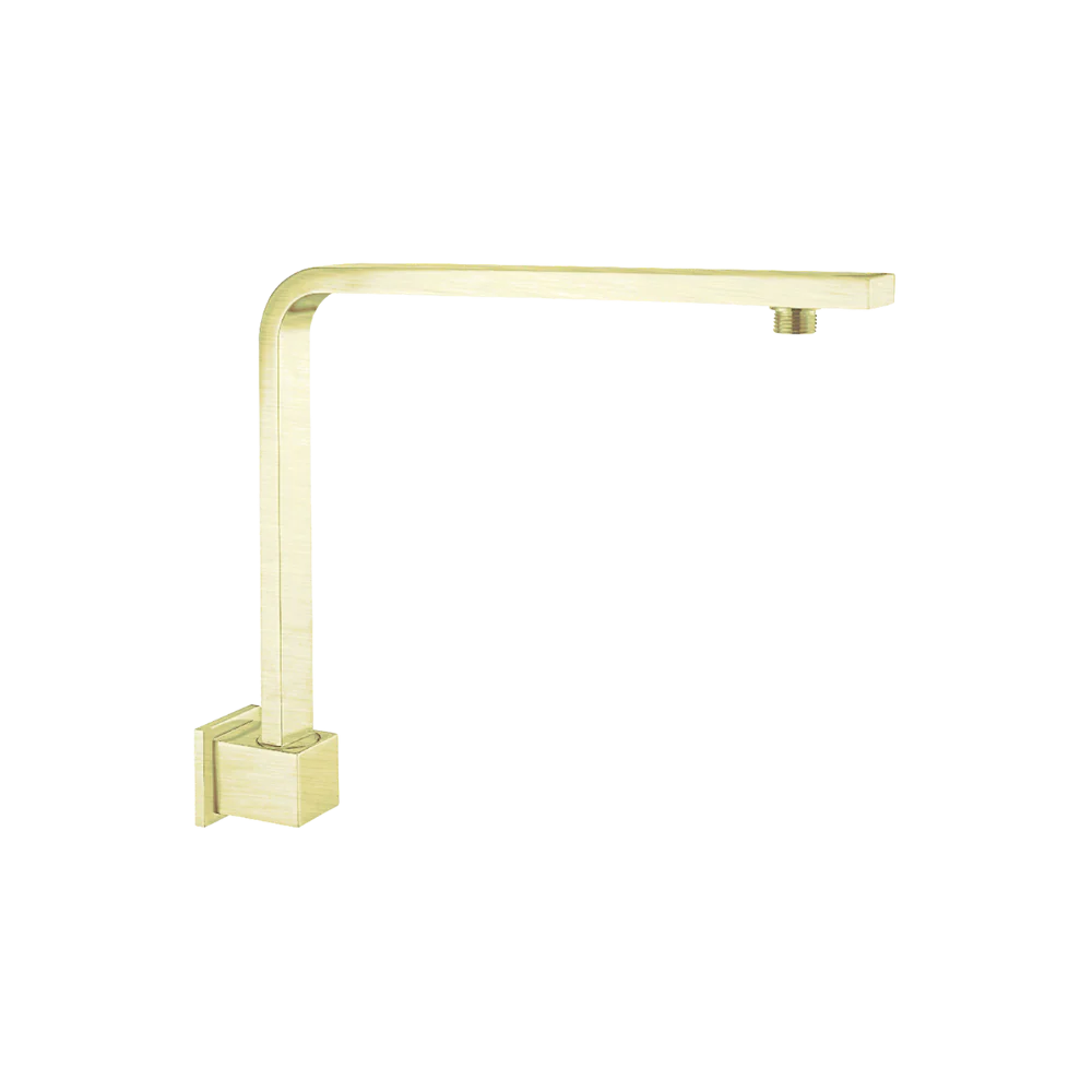 Nero Square Swivel Shower Arm Brushed Gold