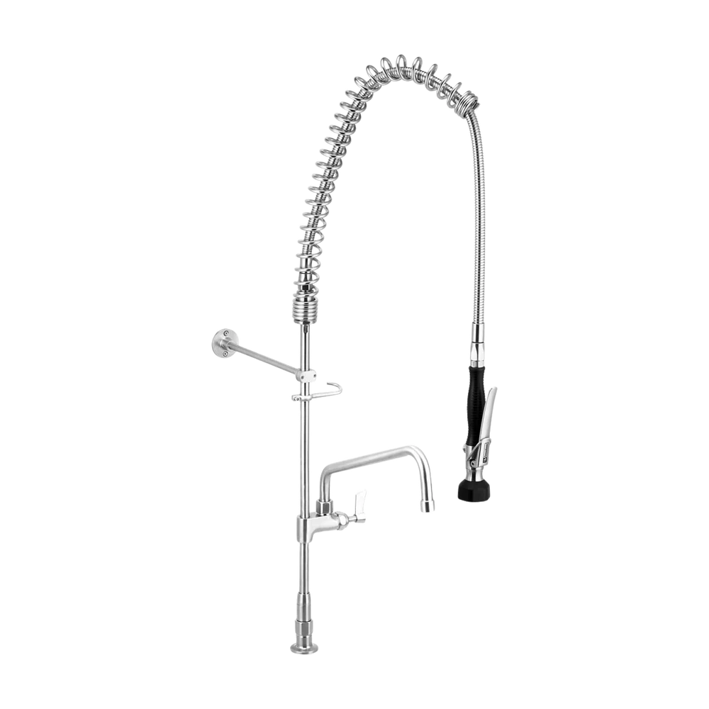 3monkeez Stainless Steel Bench Mount Pre Rinse Unit With 12-inch Pot Filler No Stops