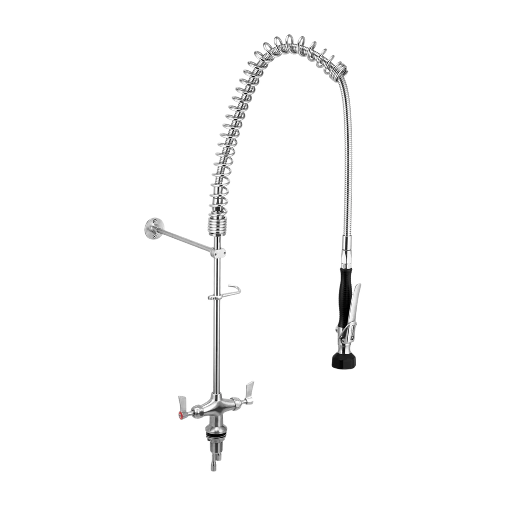 3monkeez Stainless Steel Dual Bench Mounted Pre Rinse Unit