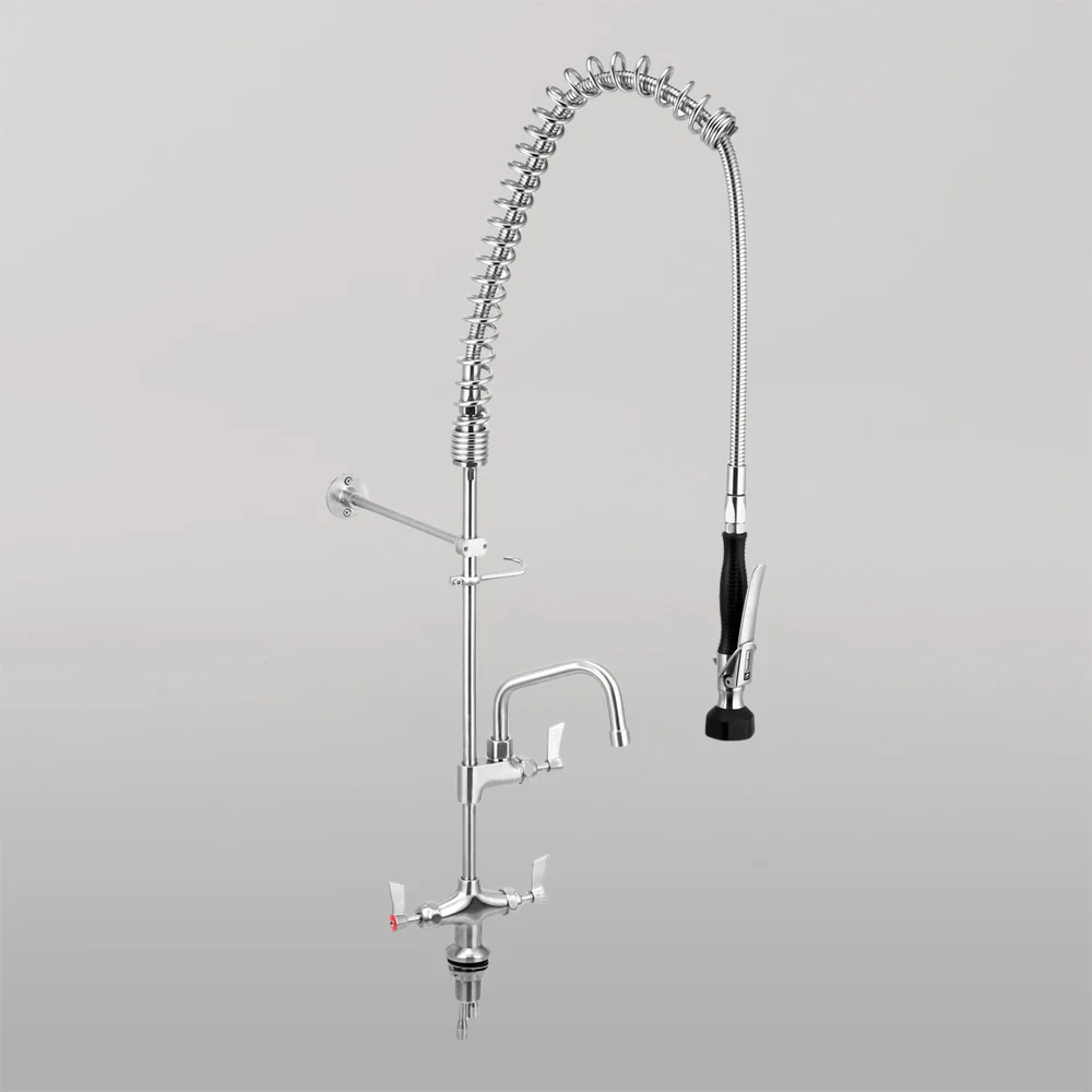 3monkeez Stainless Steel Dual Bench Mounted Pre Rinse Unit With 6-inch Pot Filler - Image 2