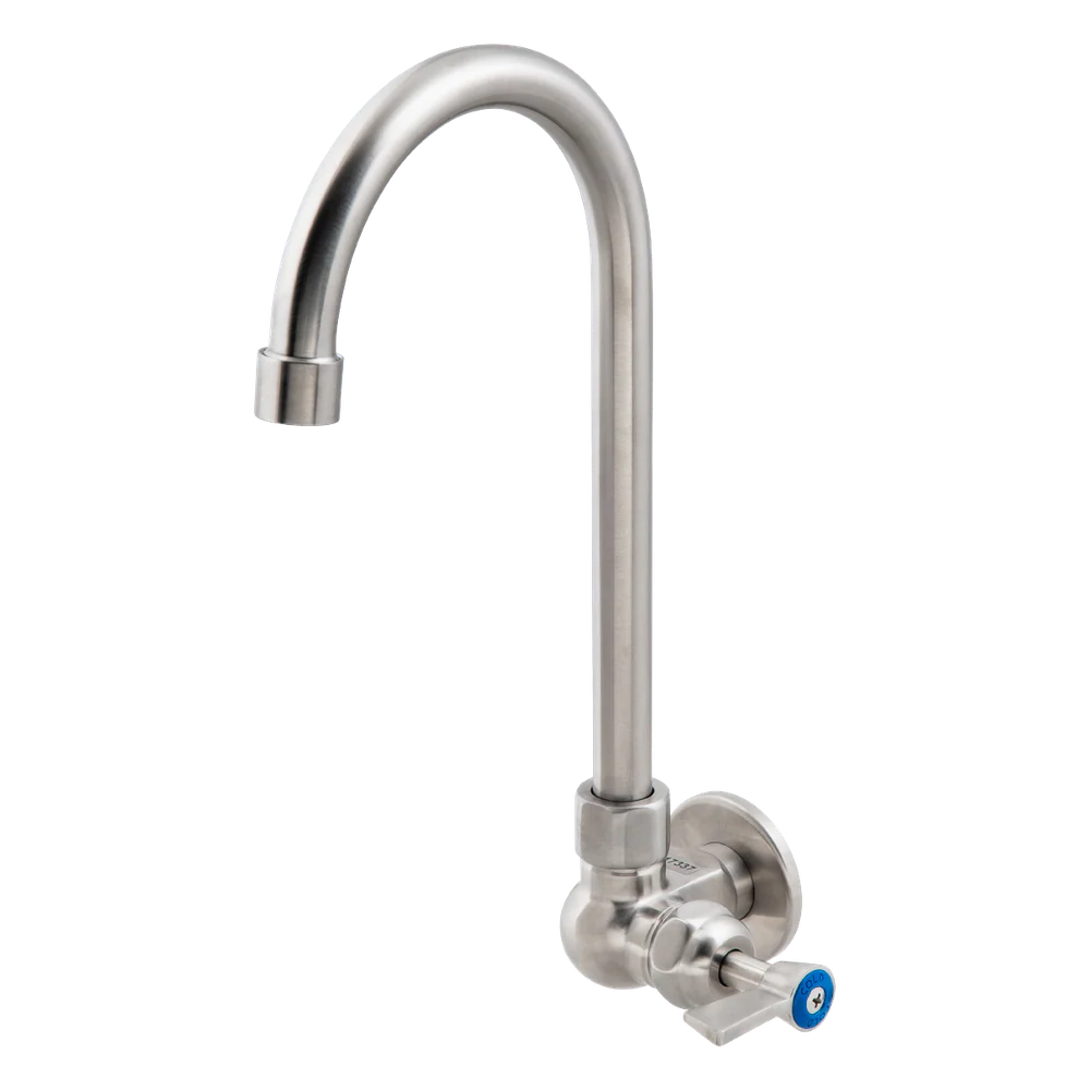 3monkeez Stainless Steel Single Wall Mount Body with Single Control and 12-inch Gooseneck Swivel Spout - Image 3