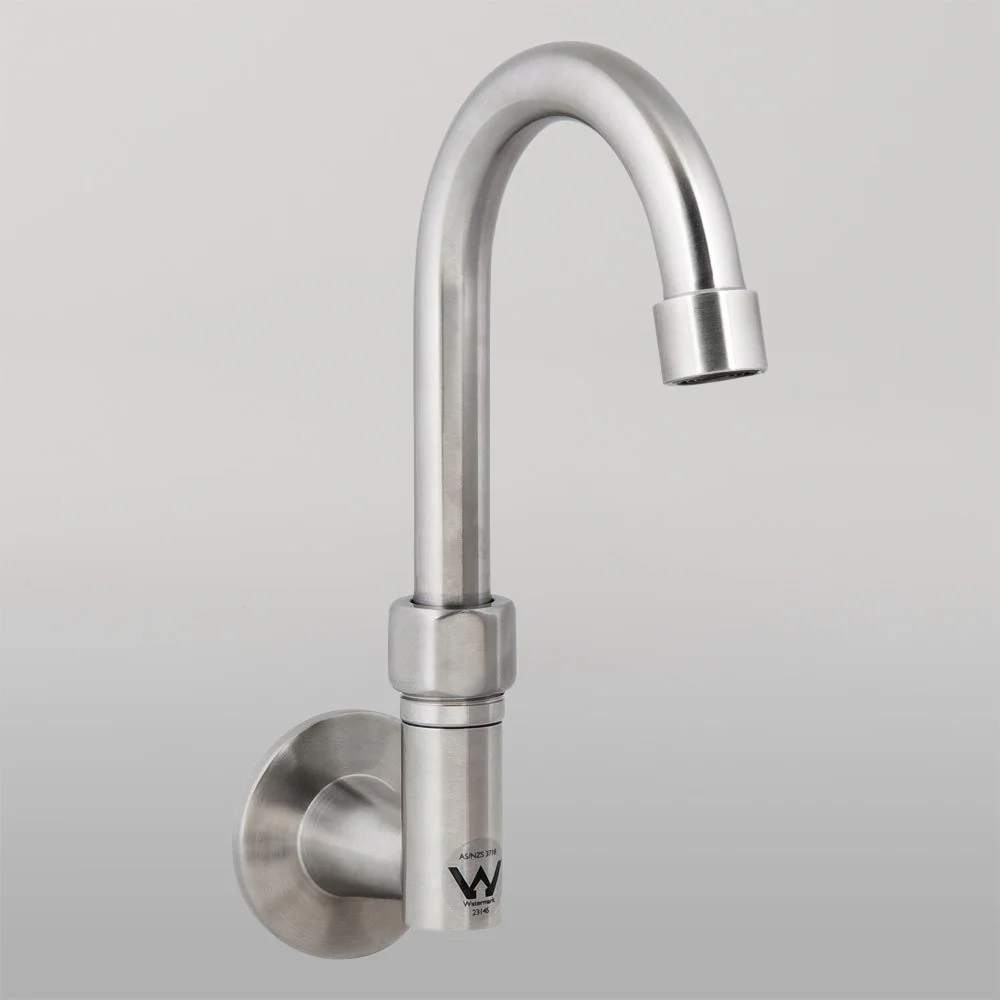 3monkeez Stainless Steel Wall Elbow with 7-inch Gooseneck Swivel Spout - Image 2