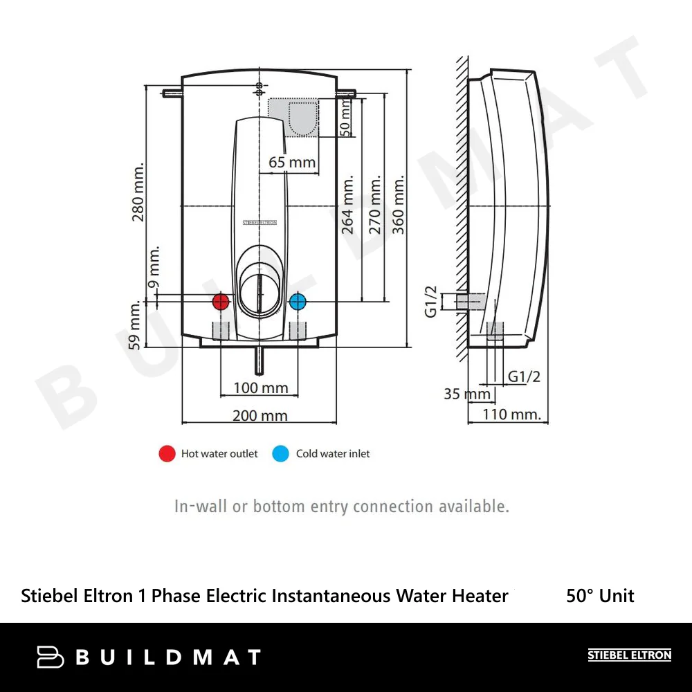 Stiebel Eltron 1 Phase Electric Instantaneous Water Heater 50 Degree Unit Silver - Image 5