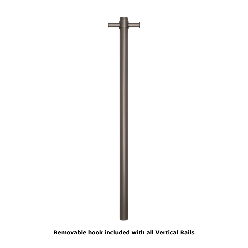 Thermogroup Straight Round Vertical Single Heated Towel Rail Brushed Gunmetal - Image 3