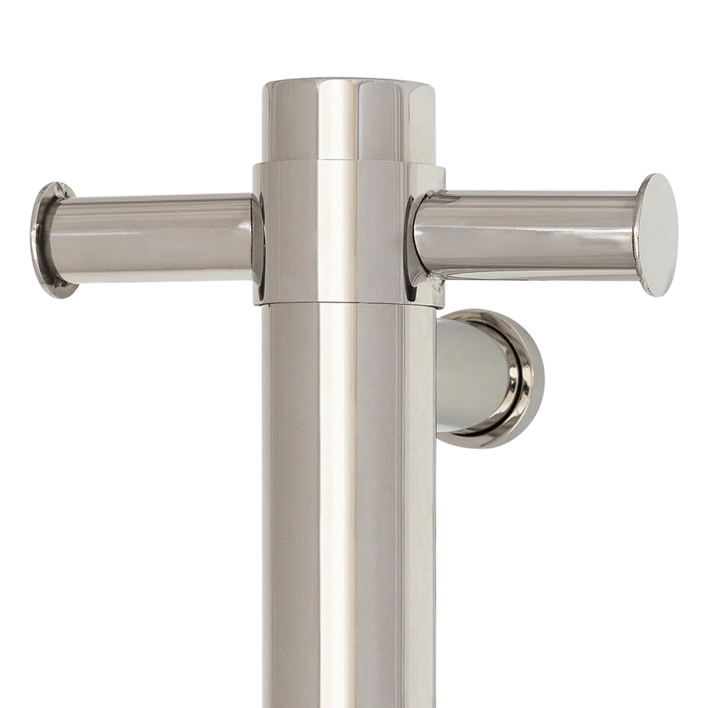 Thermogroup 12V Straight Round Vertical Single Heated Towel Rail Polished Stainless Steel - Image 4