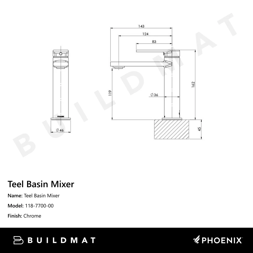 Phoenix Teel Basin Mixer Chrome - Image 4