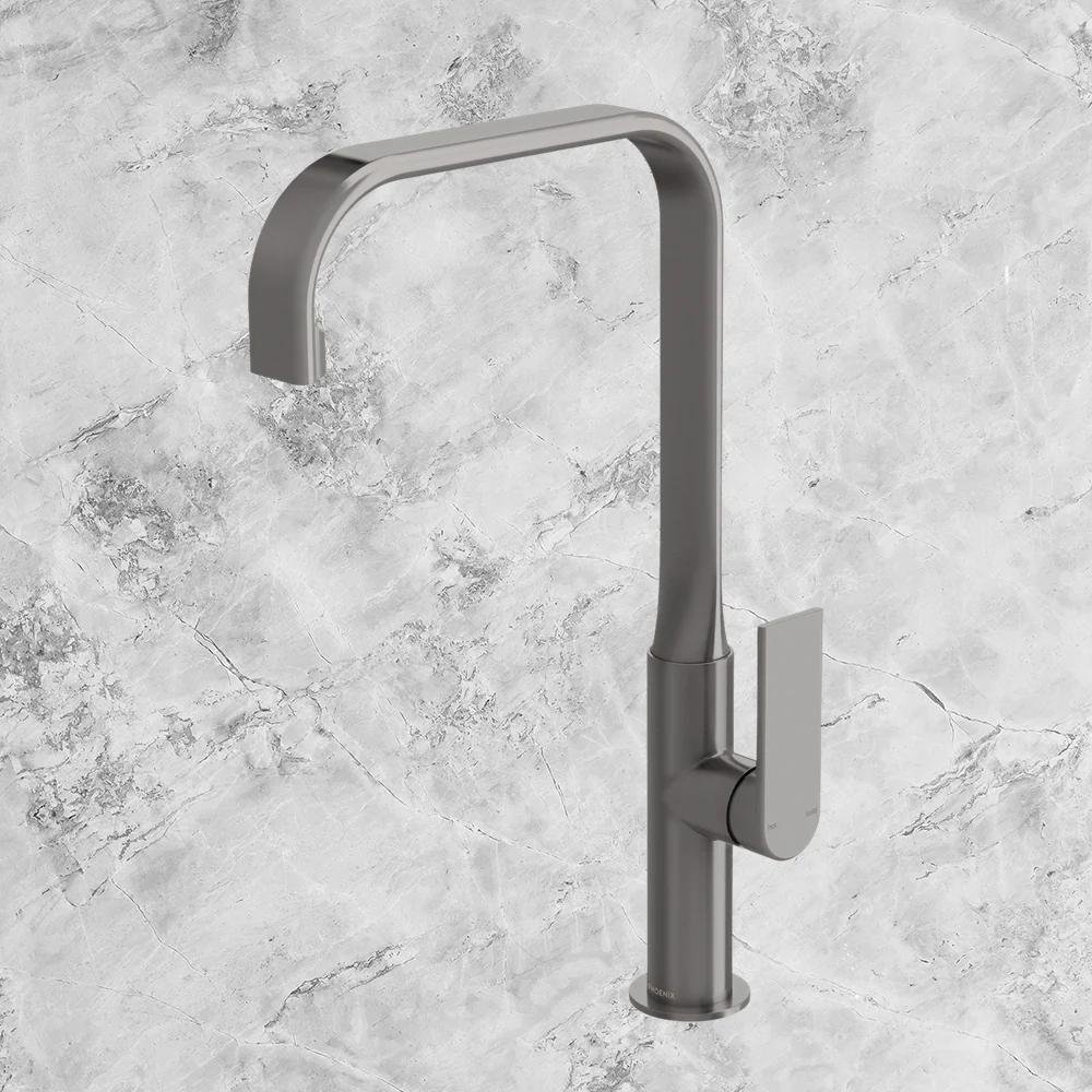 Phoenix Teel Sink Mixer 200mm Squareline Brushed Carbon - Image 2