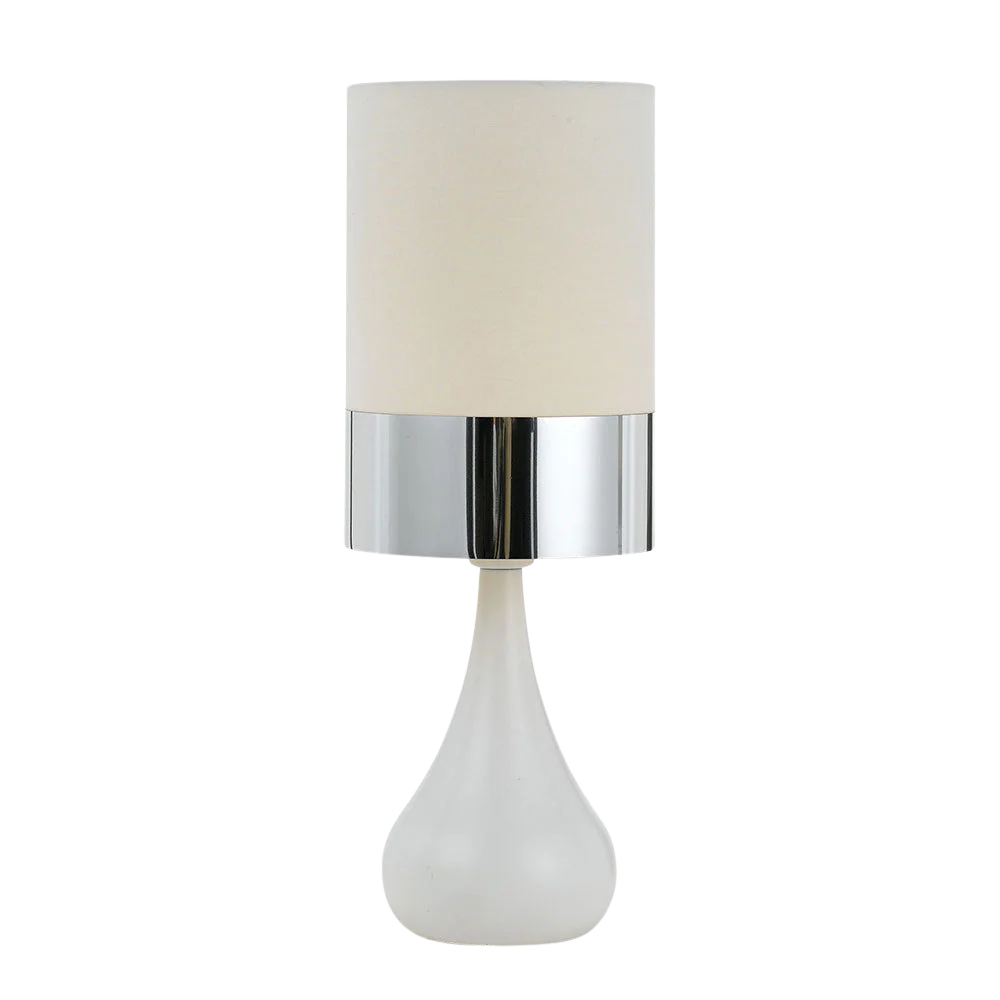 Telbix Akira Ceramic Table Lamp White Chrome - Image 5