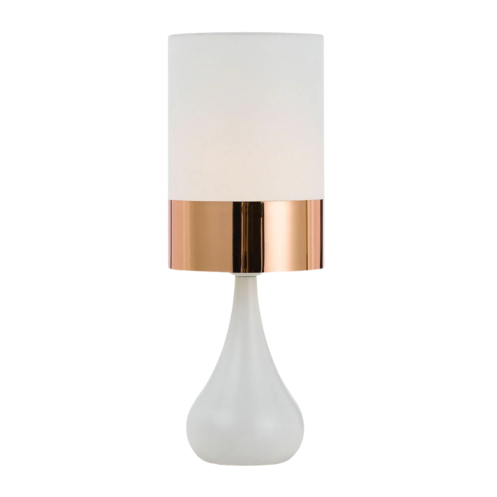 Telbix Akira Ceramic Table Lamp White Copper - Image 5