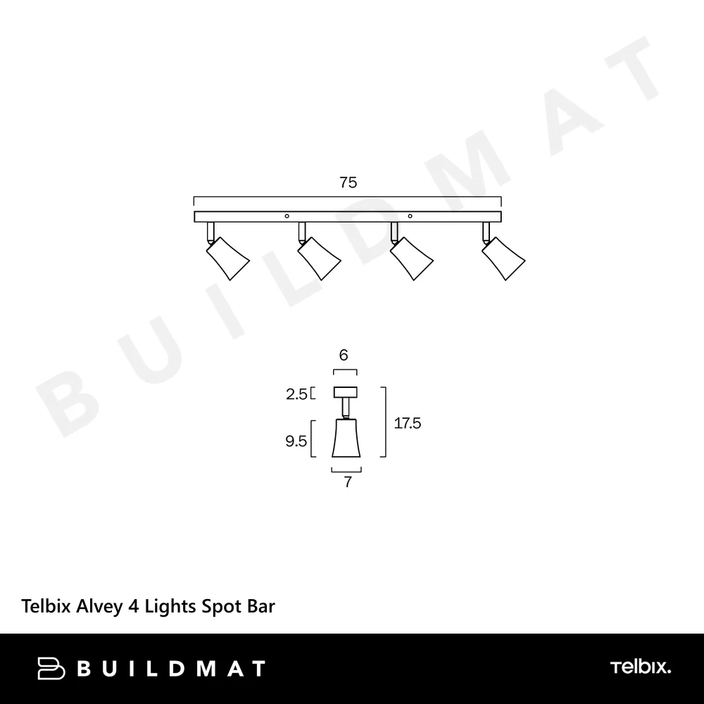 Telbix Alvey 4 Lights Spot Bar White - Image 4