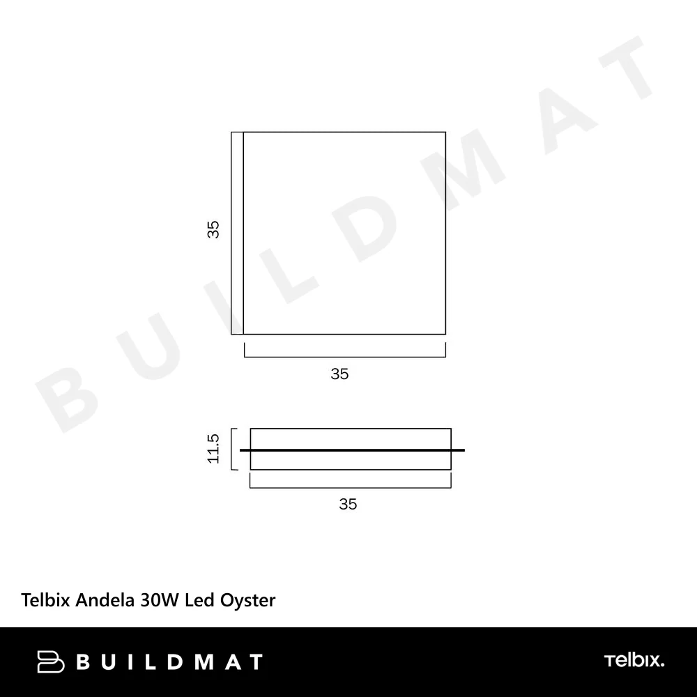 Telbix Andela Square 30W Led Oyster Chrome - Image 4