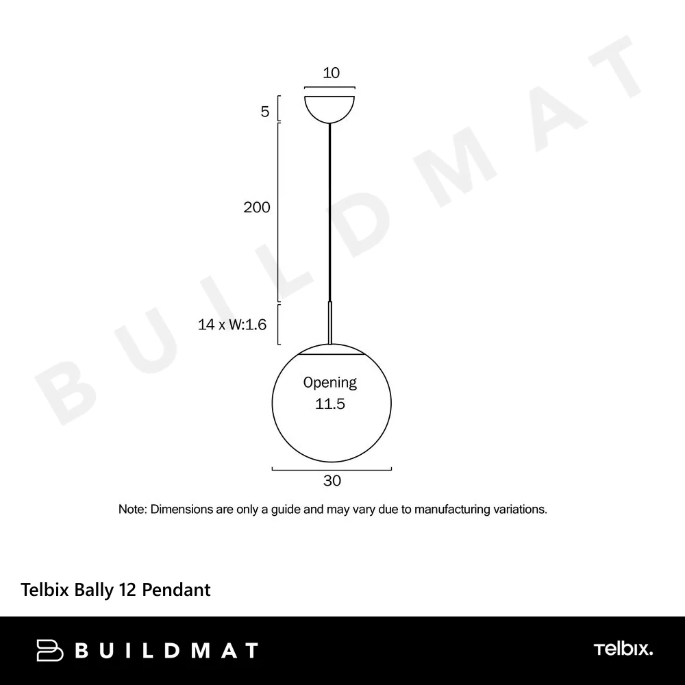 Telbix Bally 12 Pendant Black - Image 4