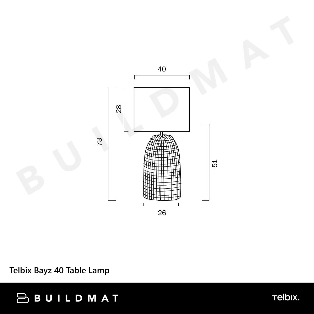 Telbix Bayz 40 Table Lamp Grey - Image 5