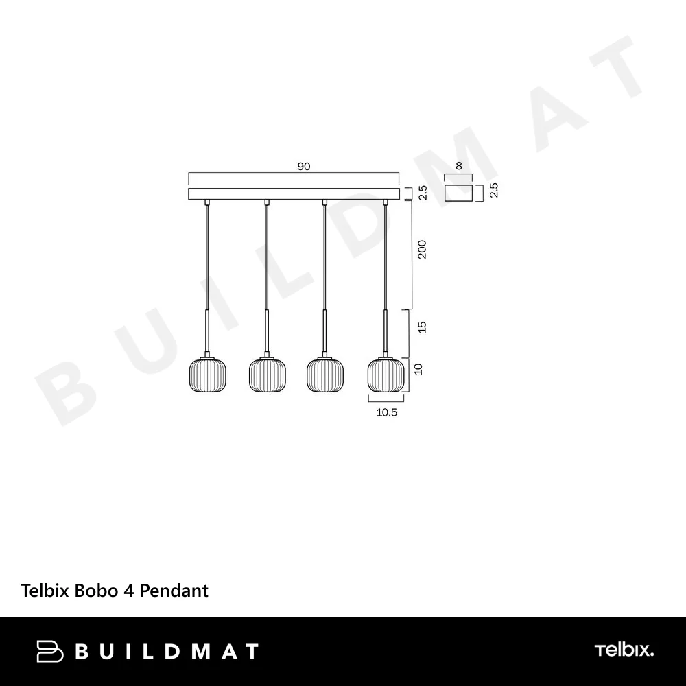 Telbix Bobo 4 Pendant Antique Gold - Image 4