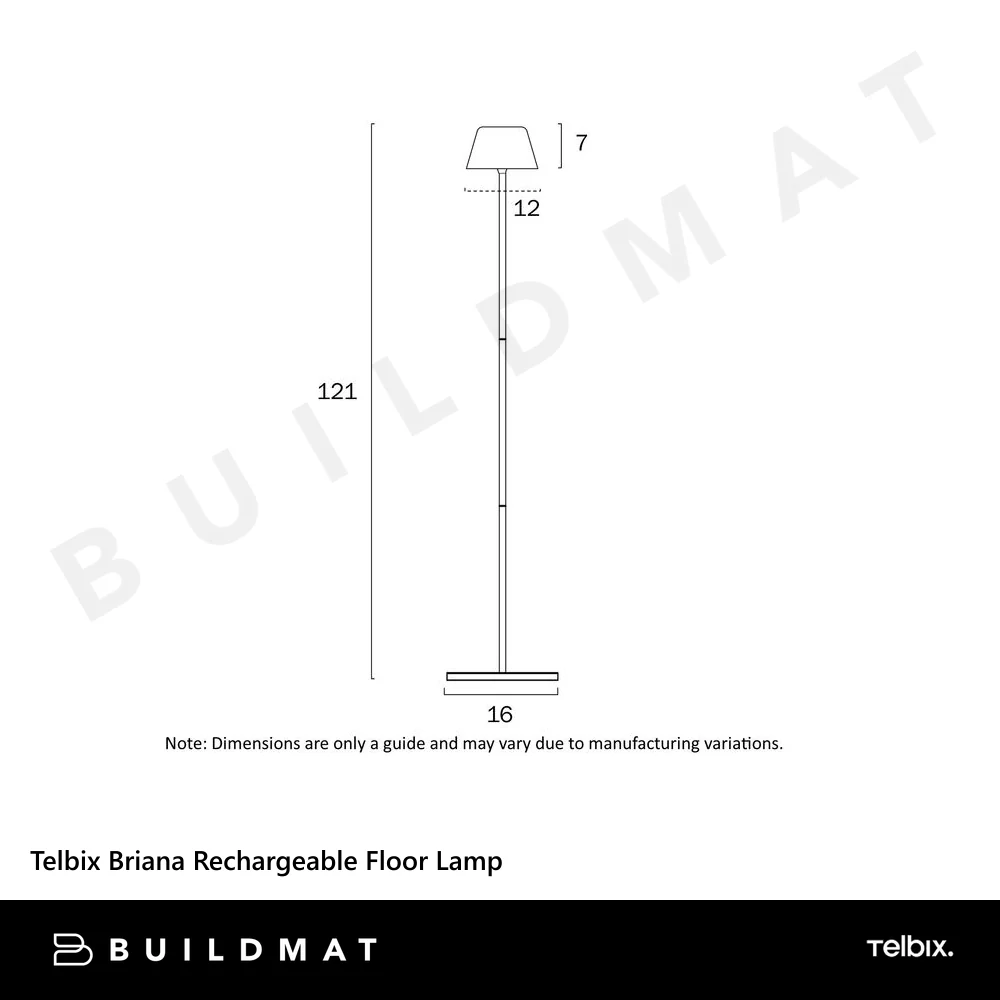 Telbix Briana Rechargeable Floor Lamp White - Image 5