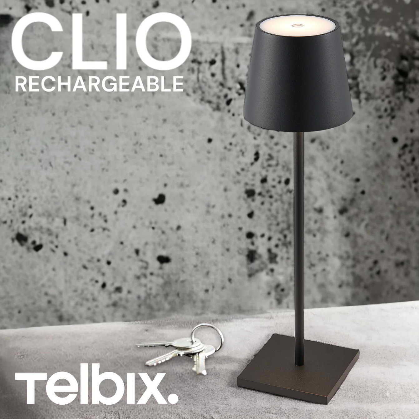 Telbix Clio Rechargeable Table Lamp Black - Image 2