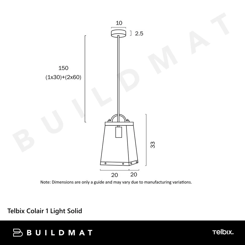 Telbix Colair 1 Light Solid Brass - Image 4