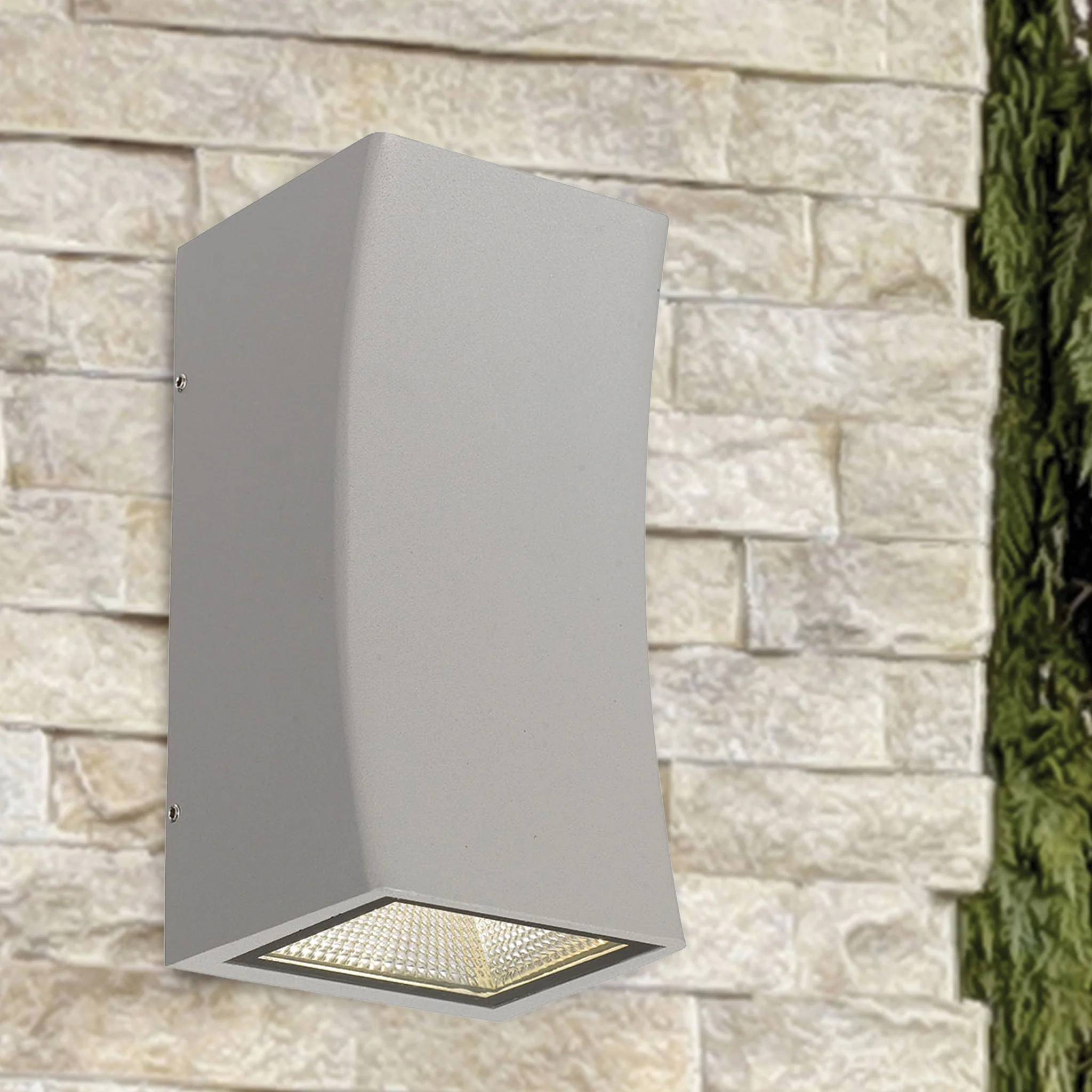 Telbix Dash Exterior 2 Wall Light Silver - Image 2