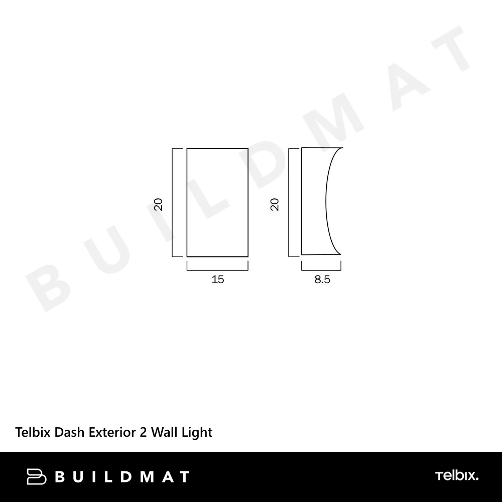 Telbix Dash Exterior 2 Wall Light Silver - Image 4