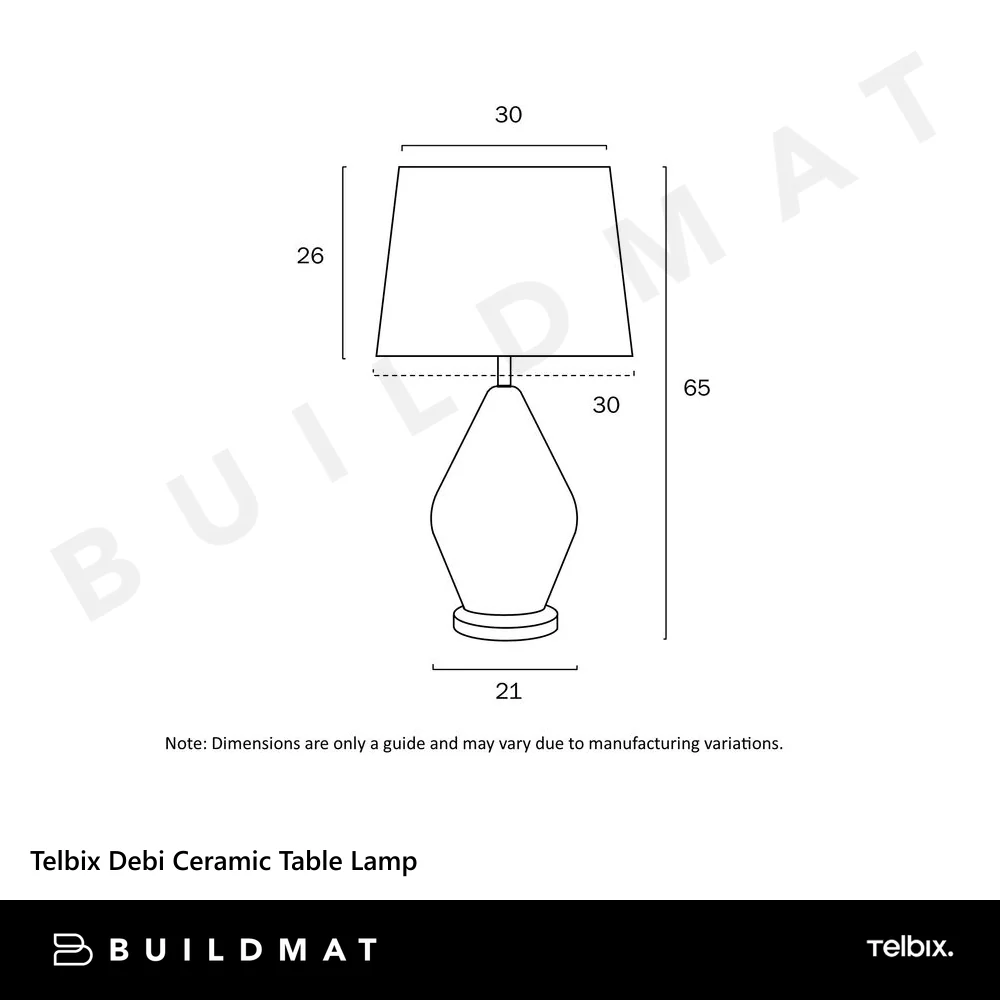 Telbix Debi Ceramic Table Lamp Grey - Image 4