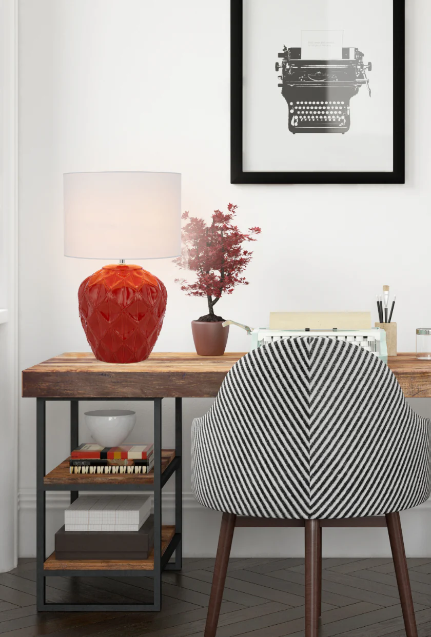 Telbix Diaz Ceramic Table Lamp Red - Image 4