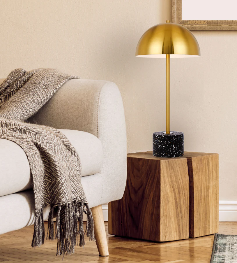 Telbix Domez Table Lamp Black Terrazzo - Image 2
