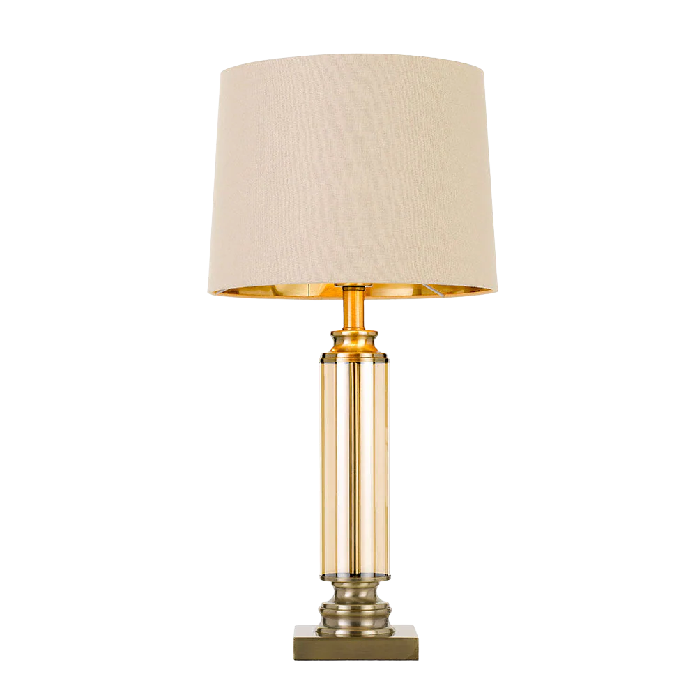 Telbix Dorcel Table Lamp Antique Brass Amber - Image 3