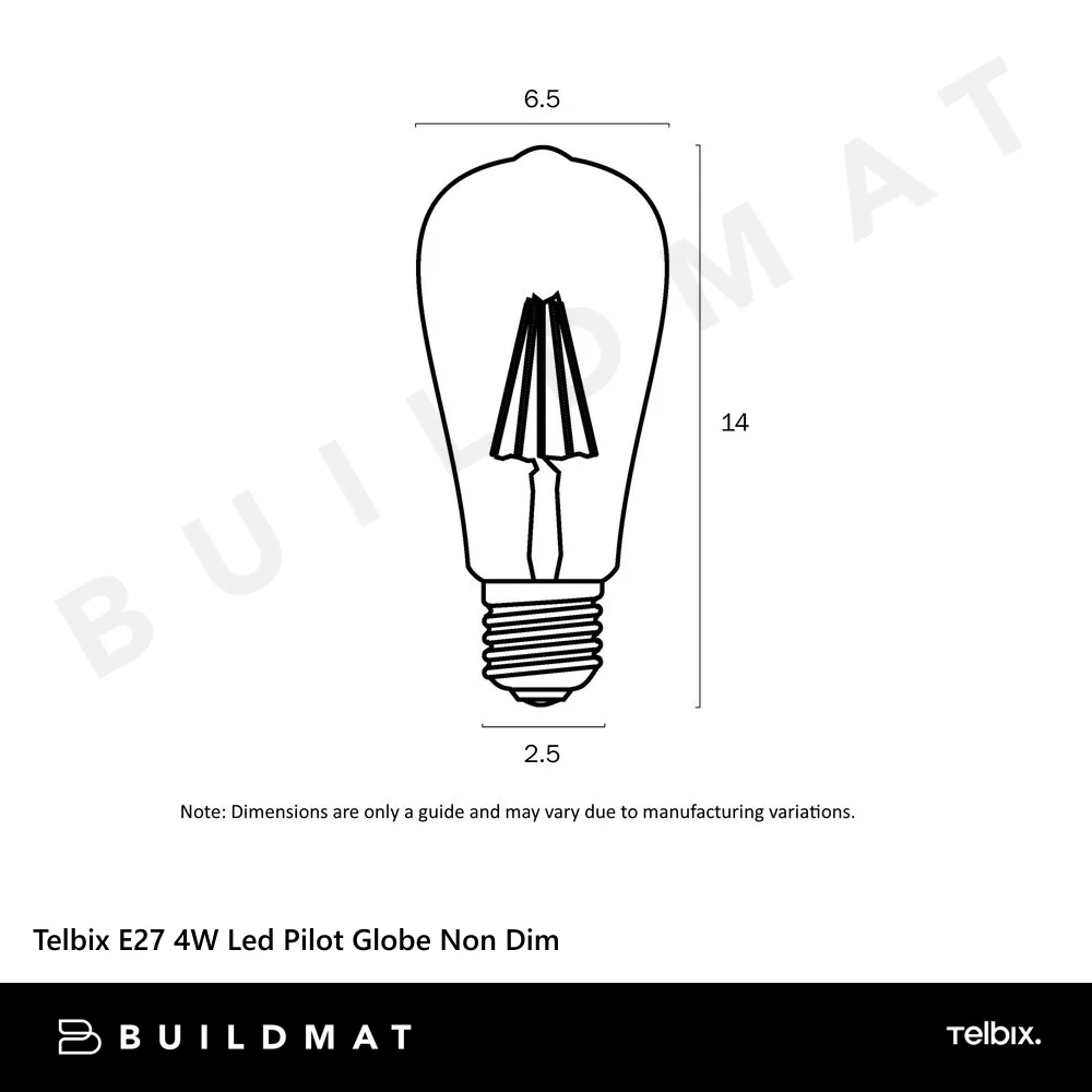Telbix E27 4W Led Pilot Globe Amber Non Dim 3000K - Image 4