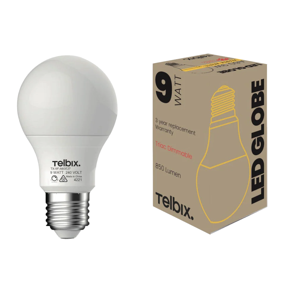 Telbix E27 A60 9W Led Globe Opal Dim 3000K - Image 3