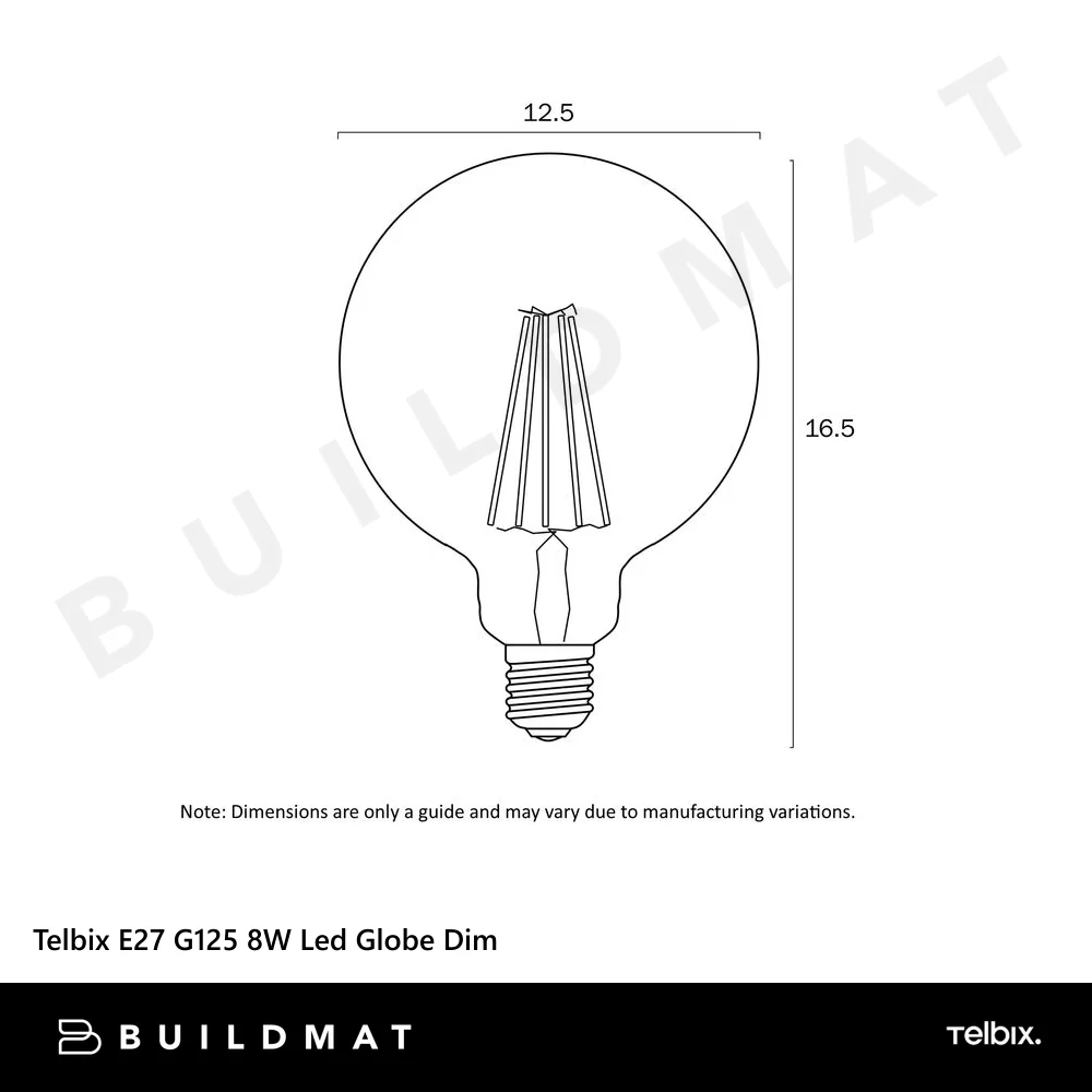 Telbix E27 G125 8W Led Globe Milk Dim 4000K - Image 4