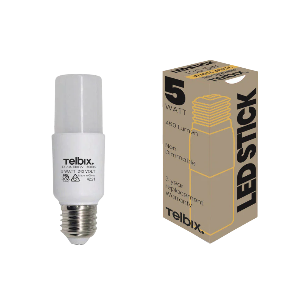 Telbix E27 T30 5W Led Stick Globe Opal Non Dim 3000K - Image 5