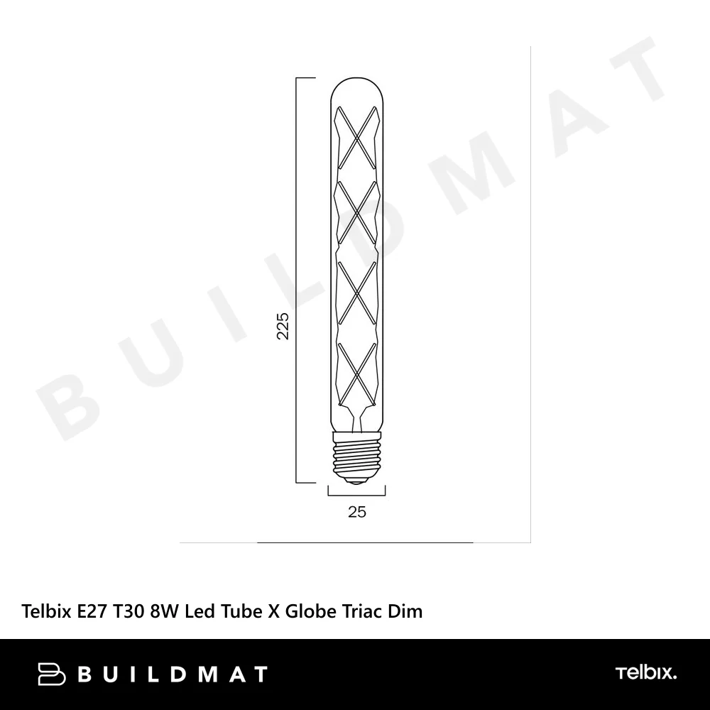 Telbix E27 T30 8W Led Tube X Globe Clear Triac Dim 2400K - Image 4
