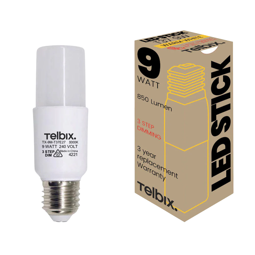 Telbix E27 T37 9W Led Stick Globe Opal 3Step Dim 3000K - Image 3
