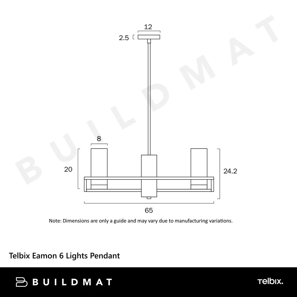 Telbix Eamon 6 Lights Pendant Brass - Image 4