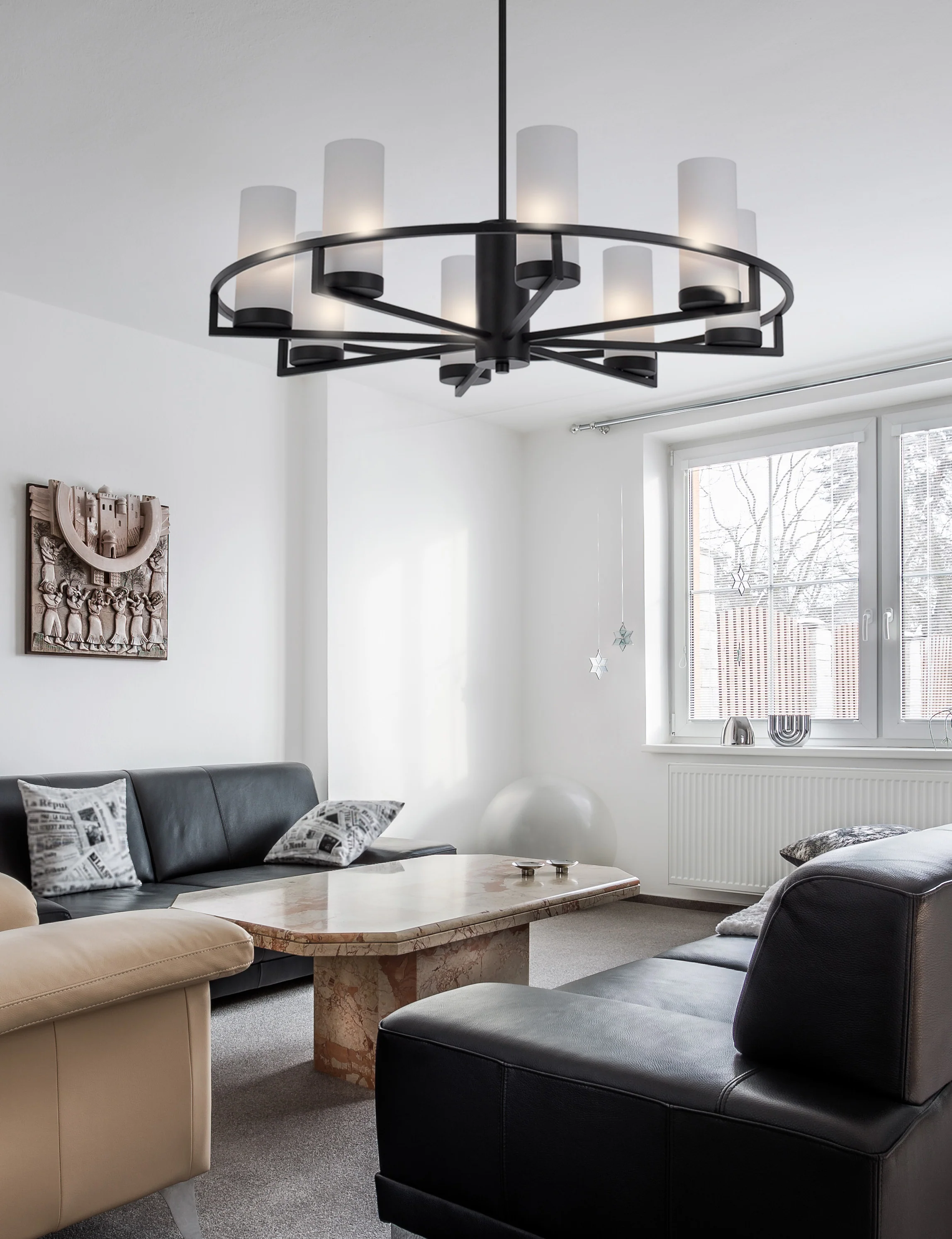 Telbix Eamon 8 Lights Pendant Black - Image 2
