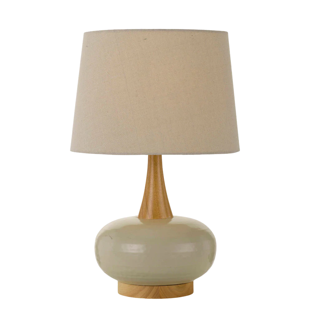 Telbix Earl Ceramic Table Lamp White Oak Cream - Image 5