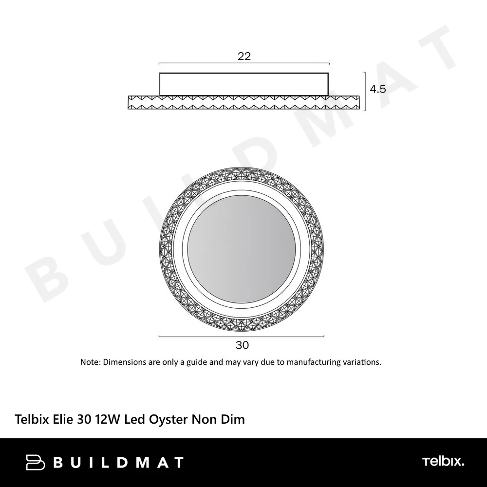 Telbix Elie 30 12W Led Oyster 3CCT Non Dim Chrome - Image 6