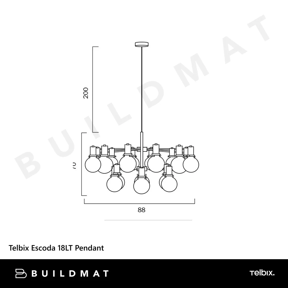 Telbix Escoda 18LT Pendant Black - Image 4