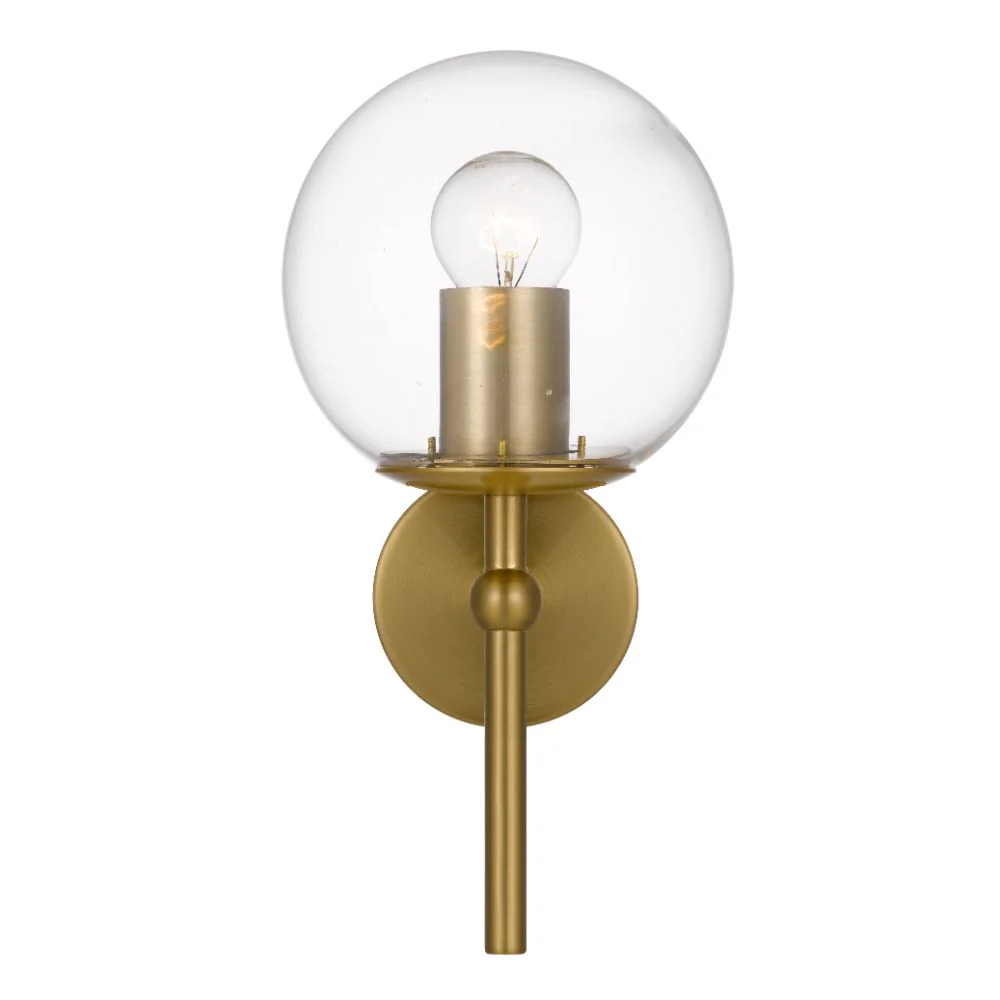 Telbix Eterna 1 Light Wall Lamp Antique Gold Clear - Image 4