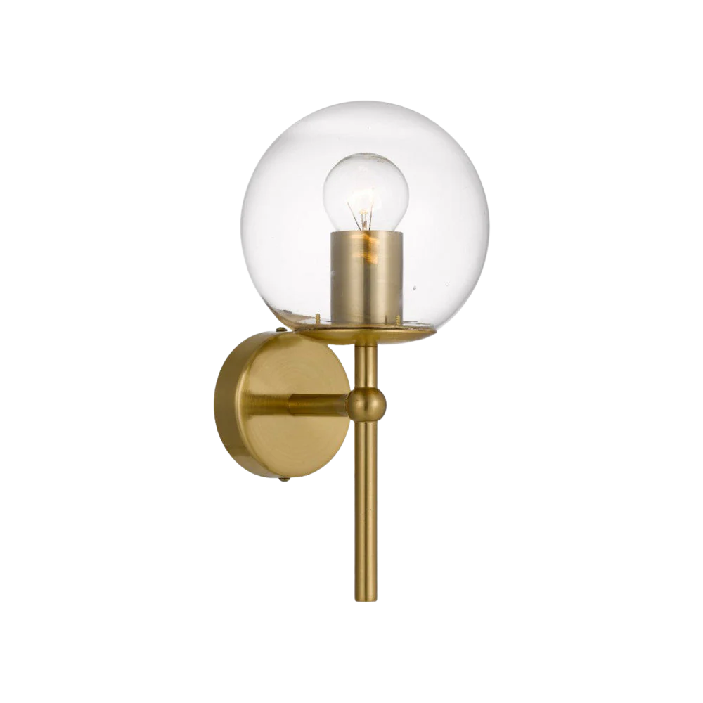 Telbix Eterna 1 Light Wall Lamp Antique Gold Clear - Image 8